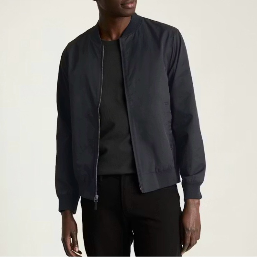 GAP Men's Charcoal Bomber Jacket with Orange Lining